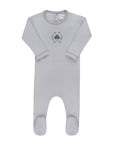 Soft blue Cotton Baby Footie – Garden Floral Center