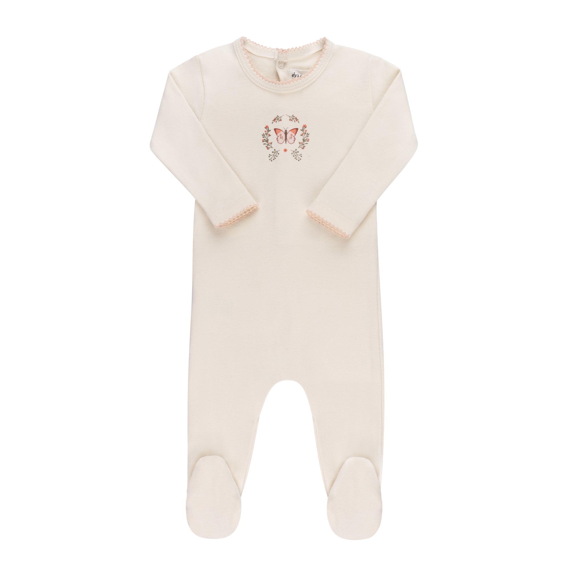 Soft ivory girls Cotton Baby Footie – Garden Floral Center