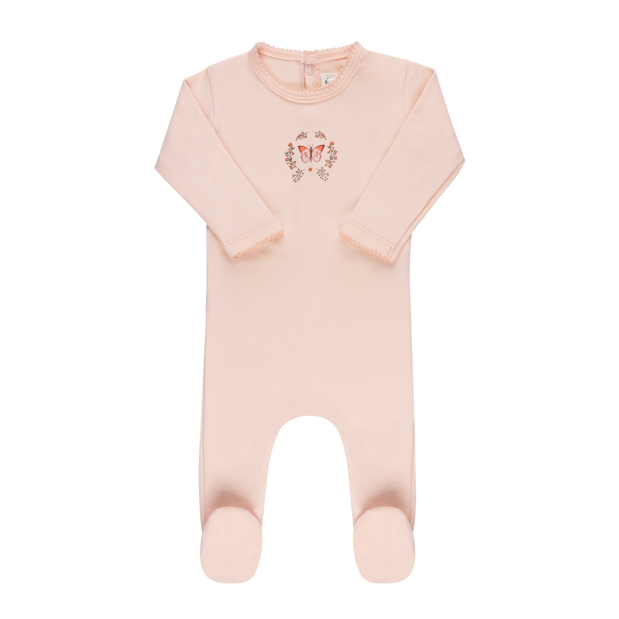 Soft pink Cotton Baby Footie – Garden Floral Center