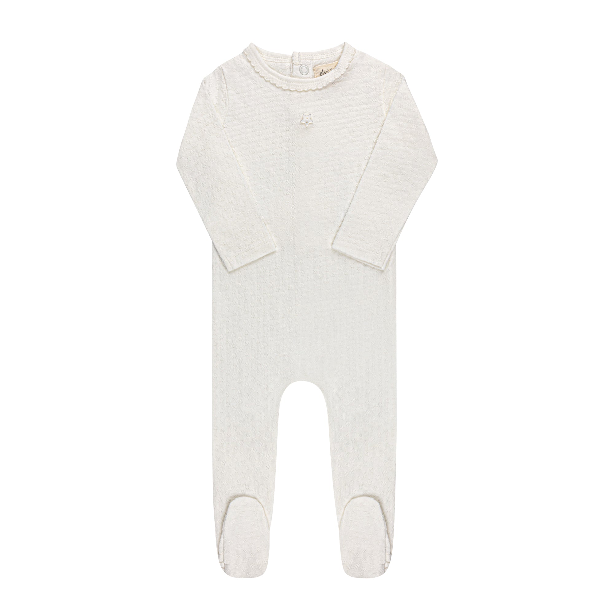 Heart and Star Button Pointelle Collection - Footie