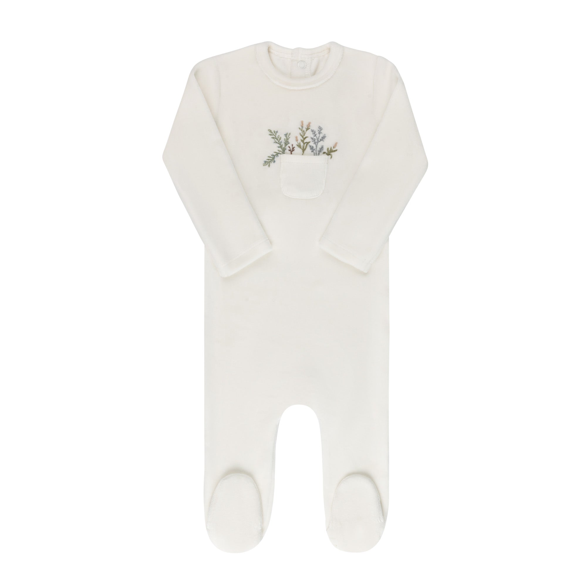 Velour Pocket Full of Flowers Collection - Footie