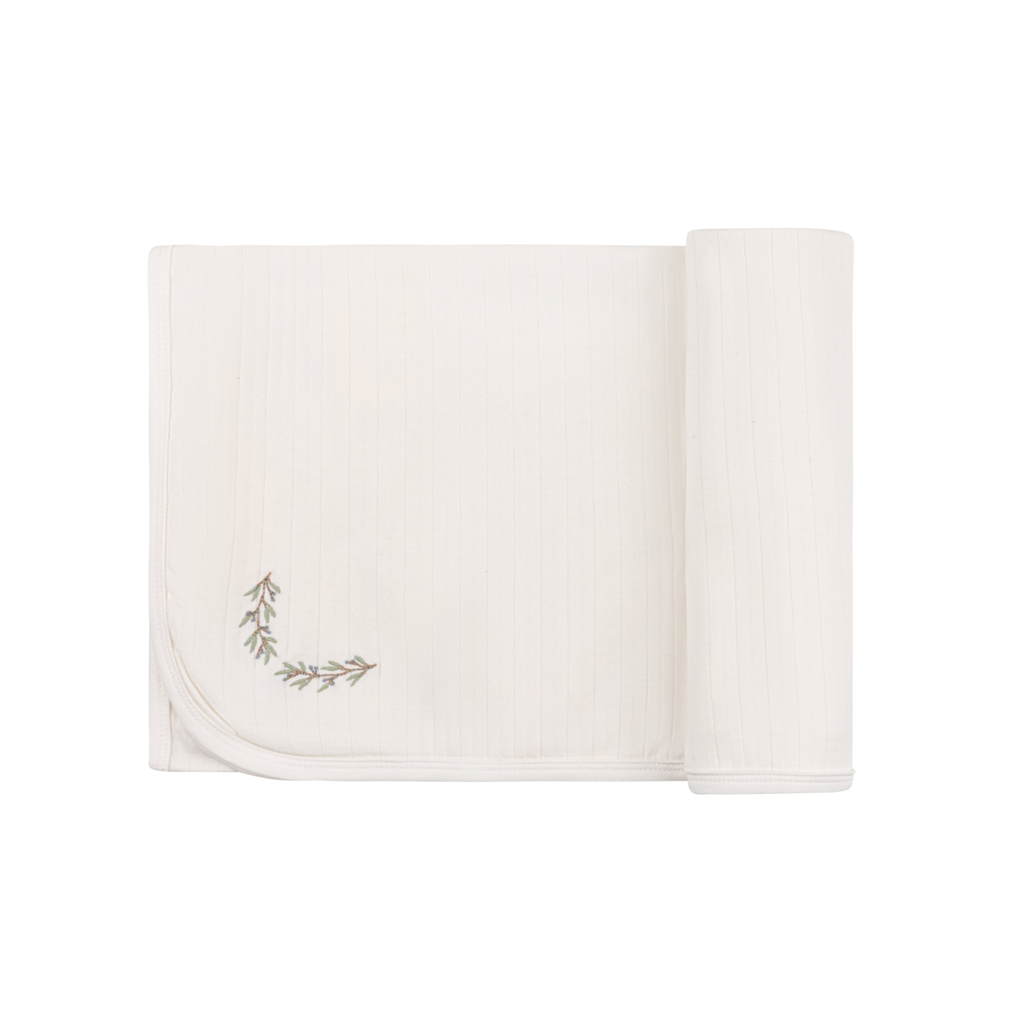 Organic Wide Rib Embroidered Scallop Collar Collection - Blanket