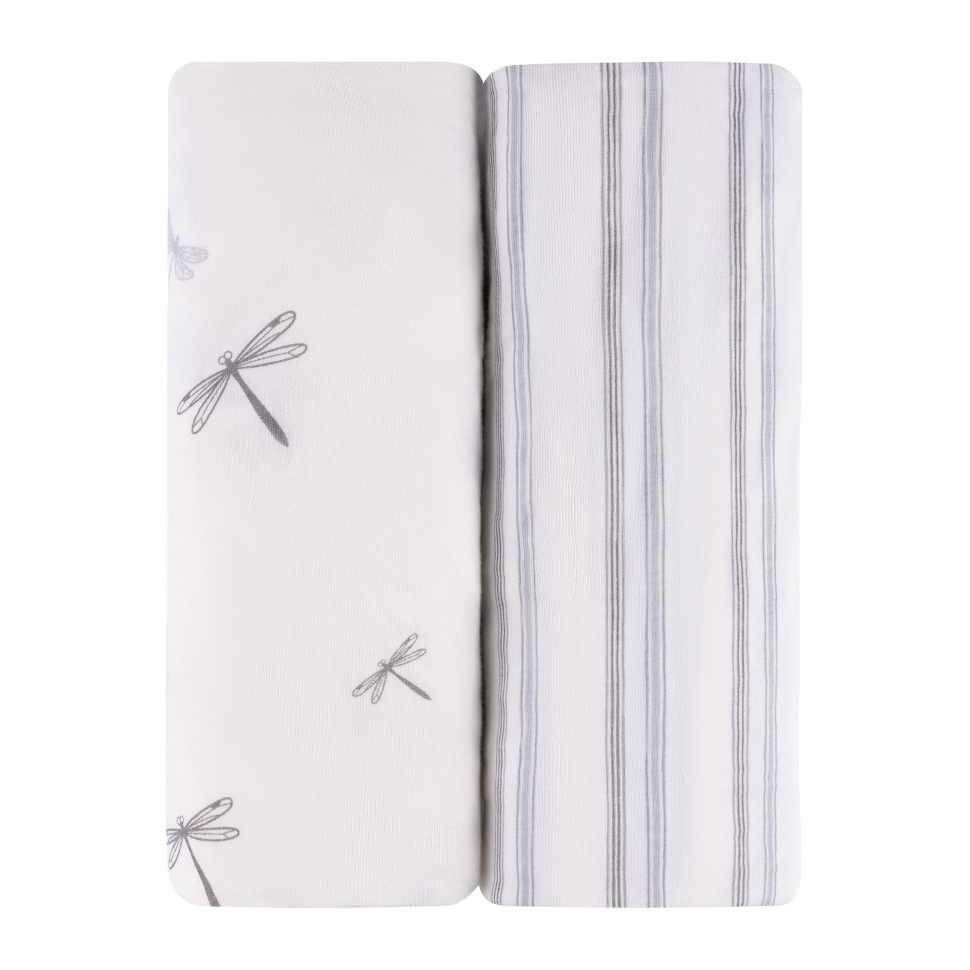 grey dragonfly crib sheet set