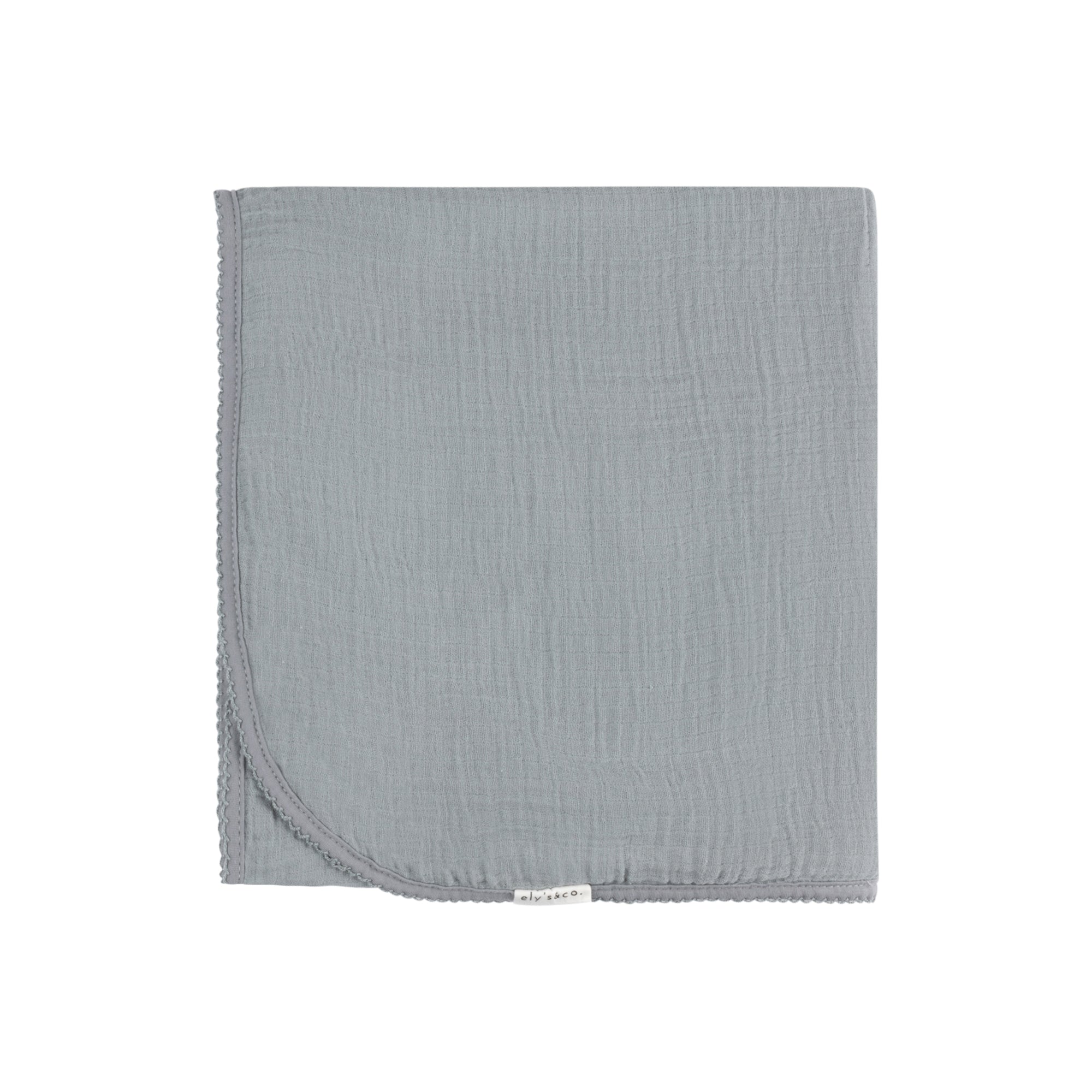 Solid Muslin Swaddle with Scallop Trim