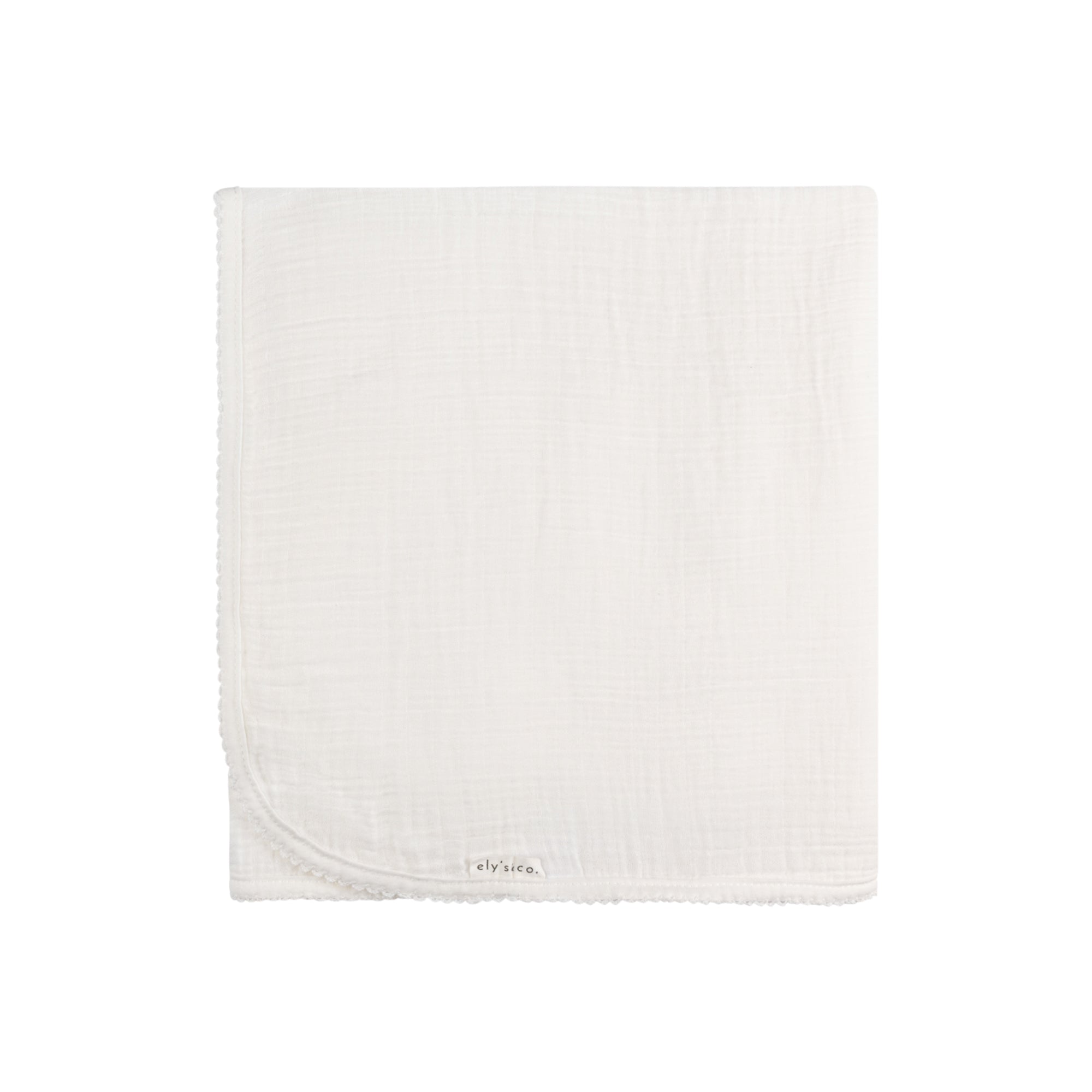 Solid Muslin Swaddle with Scallop Trim