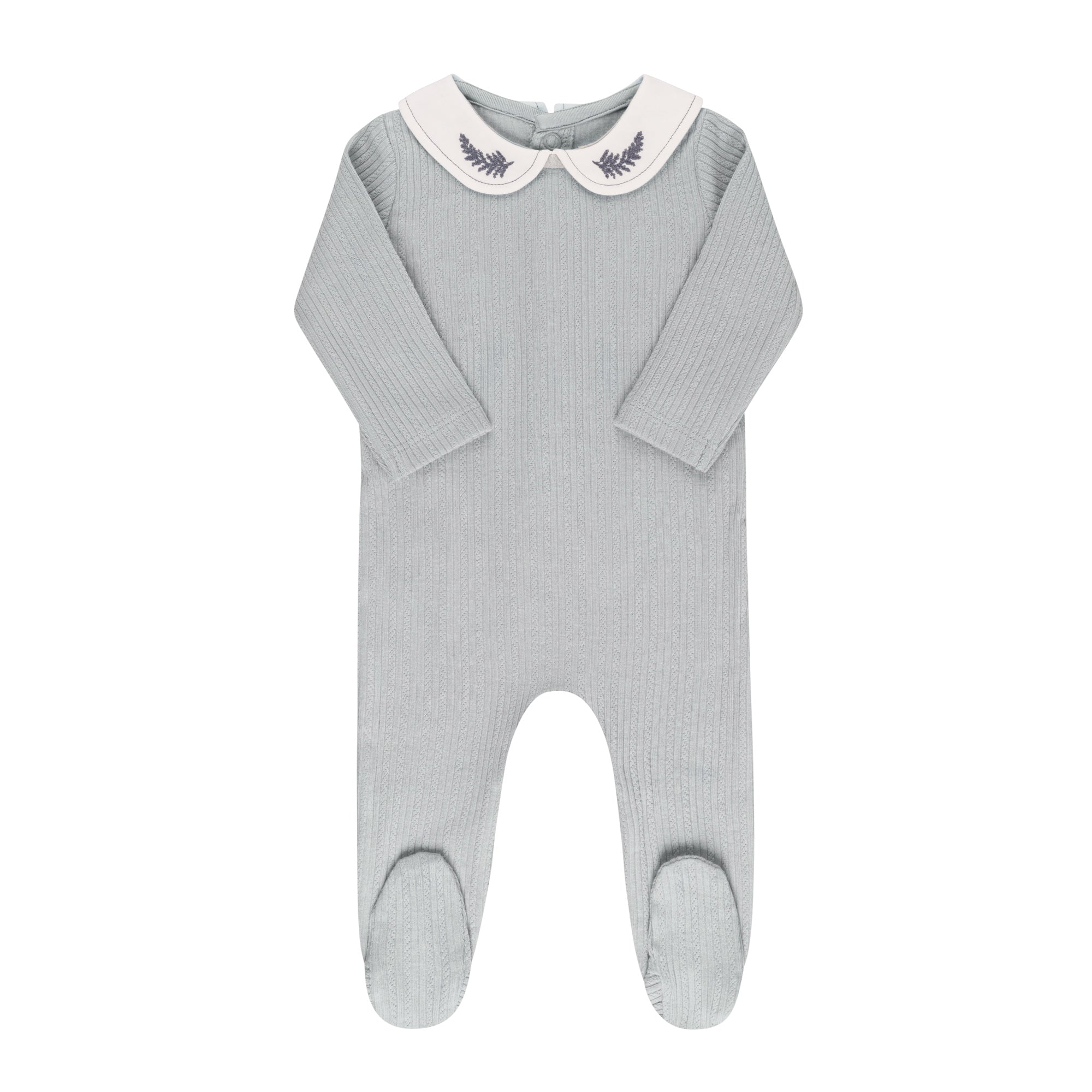 Organic Cotton Embroidered Collar Collection - Footie
