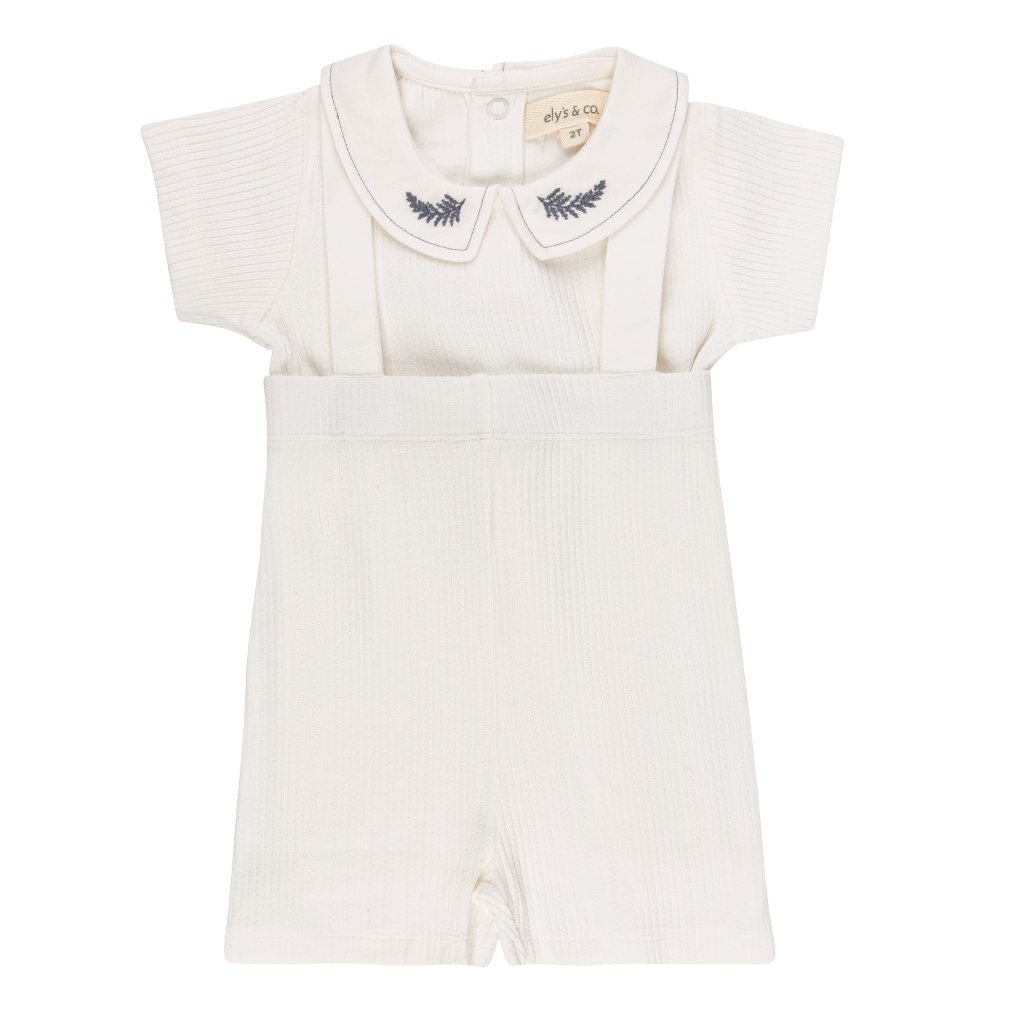 Organic Cotton Embroidered Collar Collection - 2Pc Set -Boys