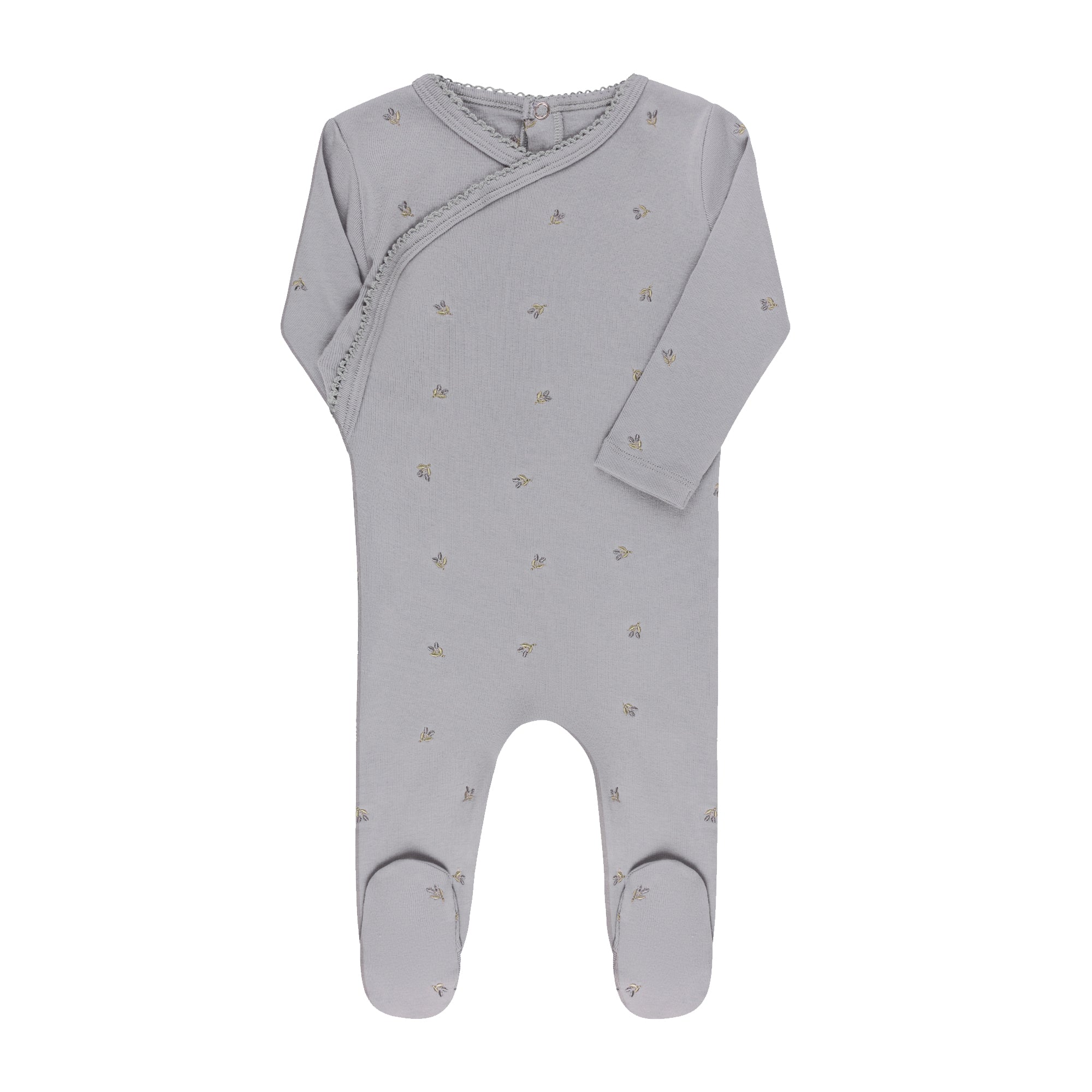 Soft cotton Baby Footie – Embroidered Collection