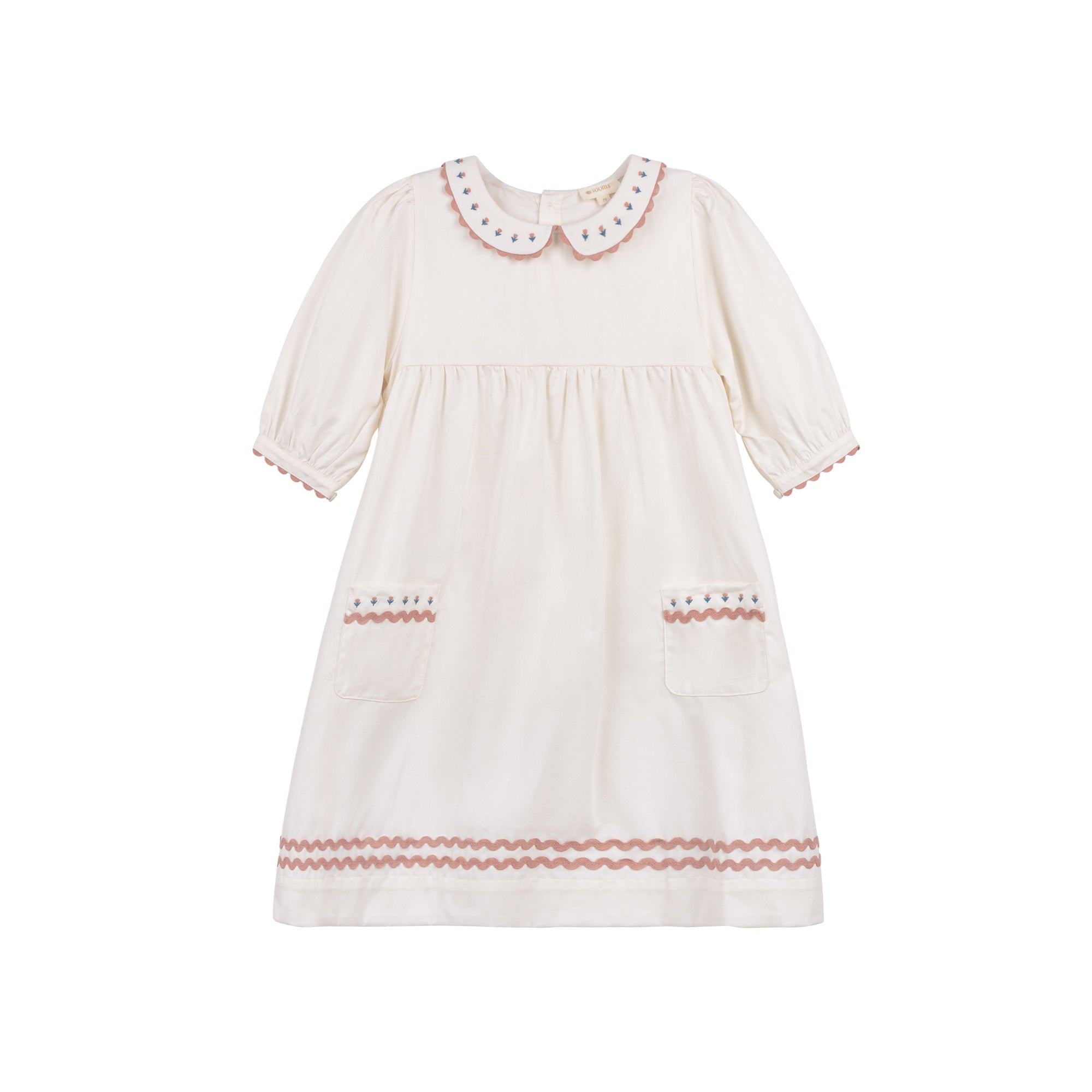 Tulip Collar 3/4 Sleeve Linen Dress – Wave Collection