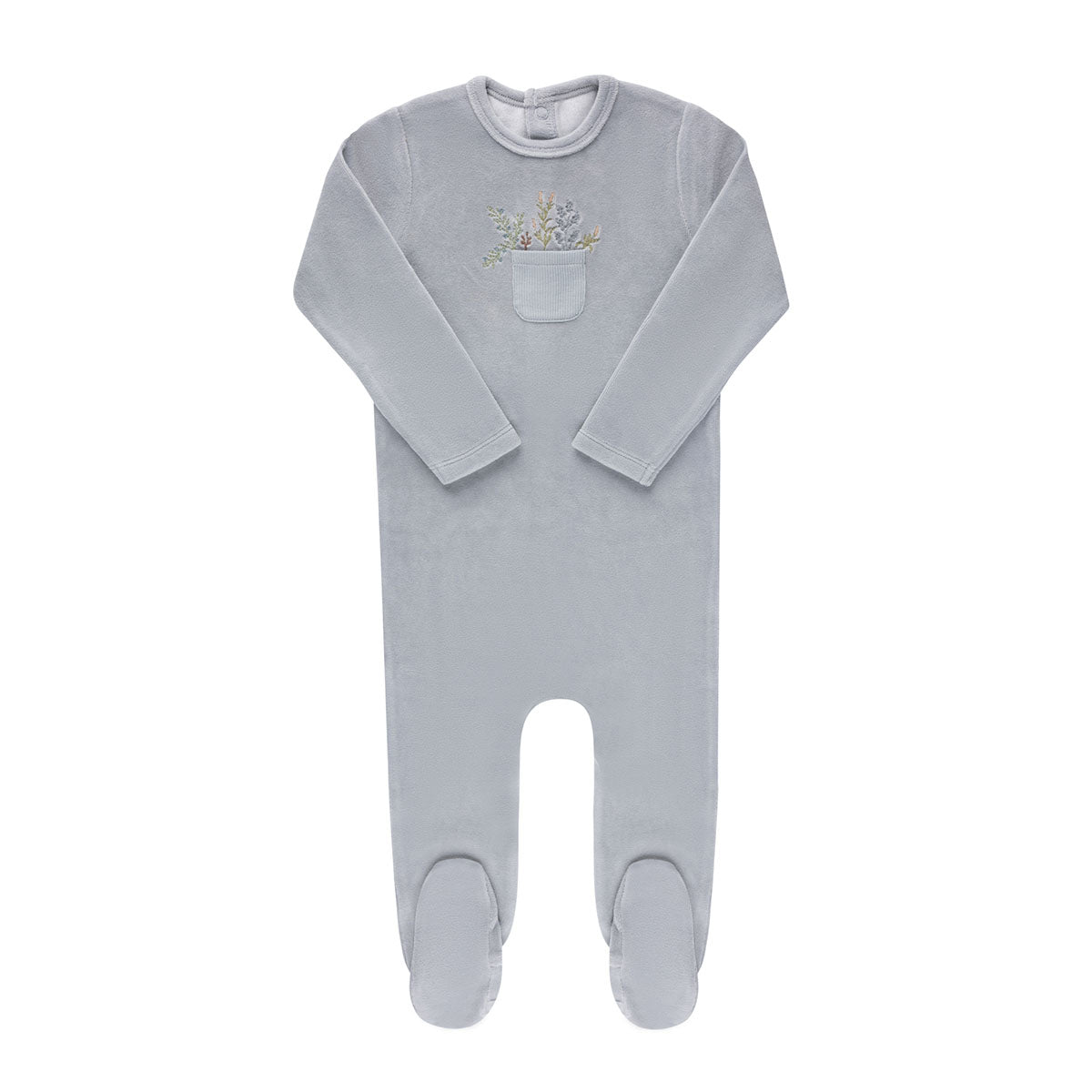 Velour Pocket Full of Flowers Collection - Footie