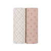 2 Pack Muslin Swaddles - Diamond Floral