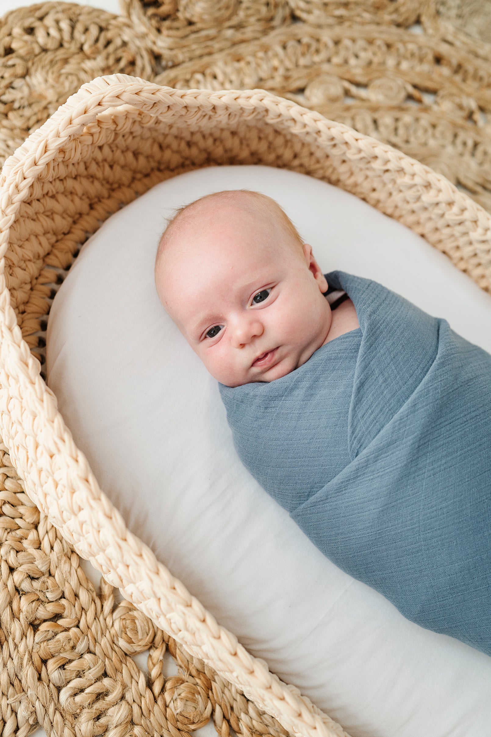 2 Pack Cotton Muslin Swaddle Blanket - Lush Blue