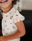 Ribbed Cotton - Raspberries Collection - Short Sleeve Lounge Set