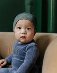 Velour Plaid Bear Collection - Footie + Beanie