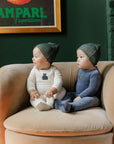 Velour Plaid Bear Collection - Footie + Beanie