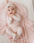 Garden Floral Center Collection - Footie + Beanie