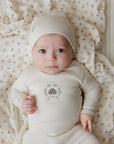 Garden Floral Center Collection - Footie + Beanie