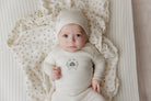 Soft plush Cotton Baby Footie – white Garden Floral Center