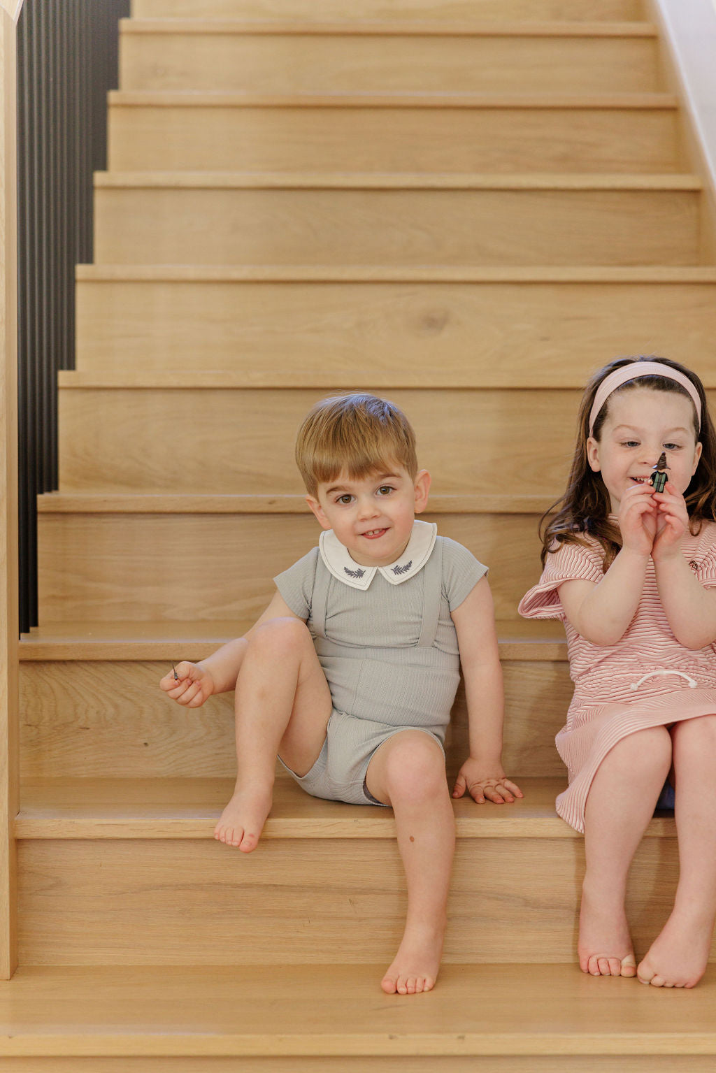 Organic Cotton Embroidered Collar Collection - 2Pc Set -Boys