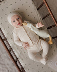 Ribbed Cardigan Set  - 2Pc Footed Baby Set + Beanie
