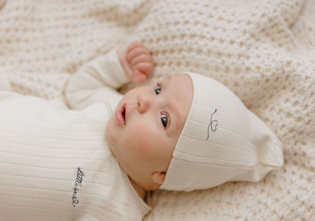 Cotton Little One Collection - Footie + Beanie