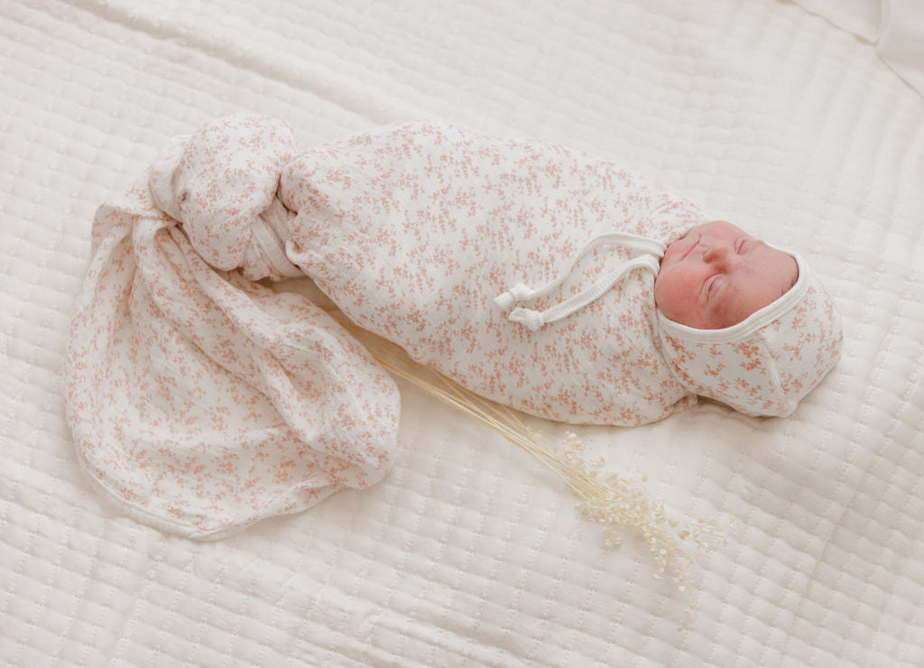 Velour Vine Pattern Collection - Footie + Bonnet