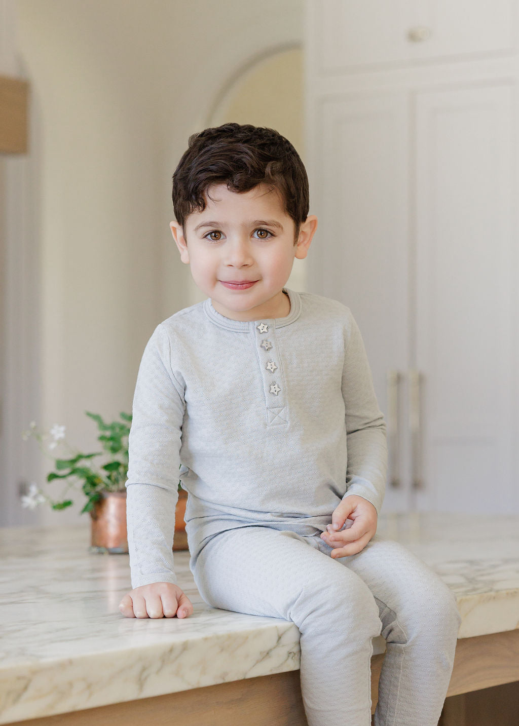 Heart and Star Button Pointelle Collection - Lounge Set