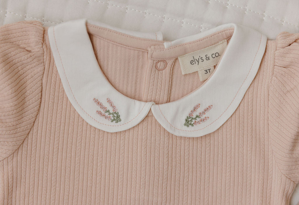 Organic Cotton Embroidered Collar Collection - Romper