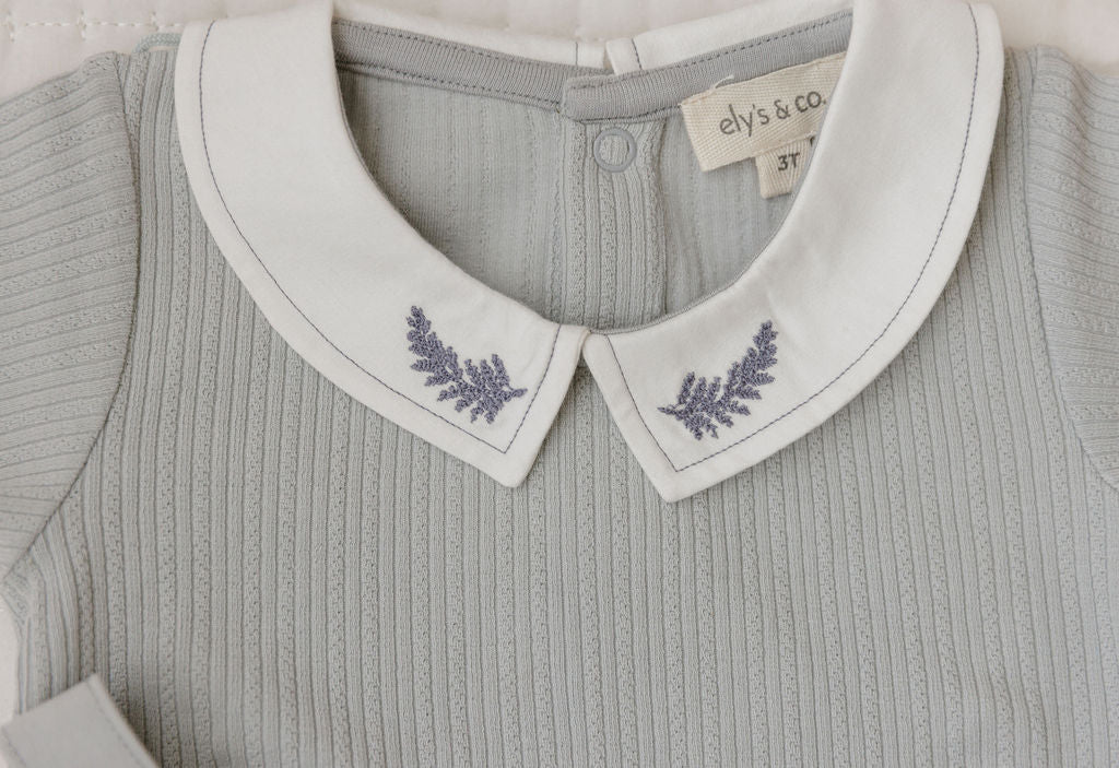 Organic Cotton Embroidered Collar Collection - 2Pc Set -Boys