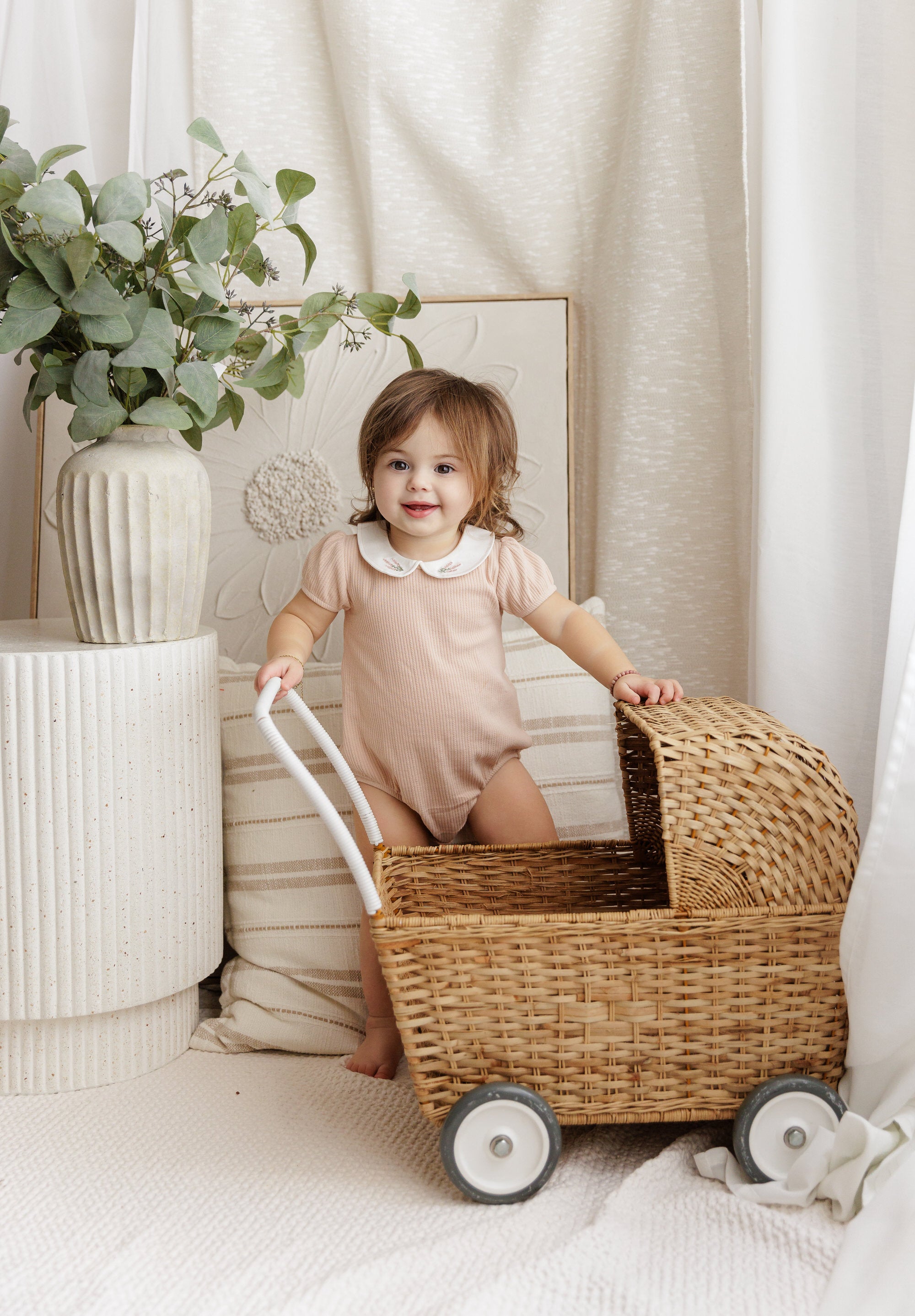 Organic Cotton Embroidered Collar Collection - Romper