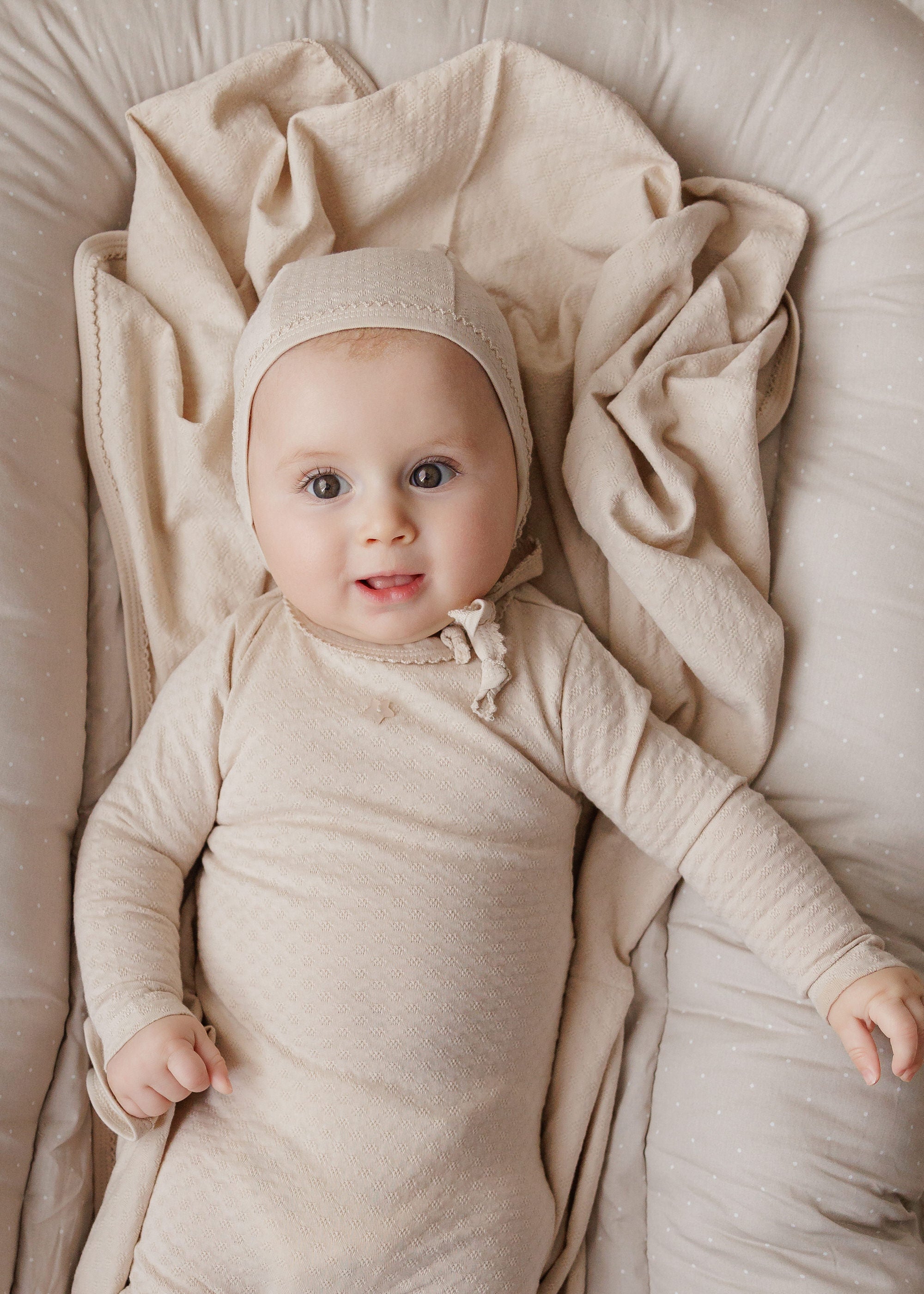 Heart and Star Button Pointelle Collection - Blanket