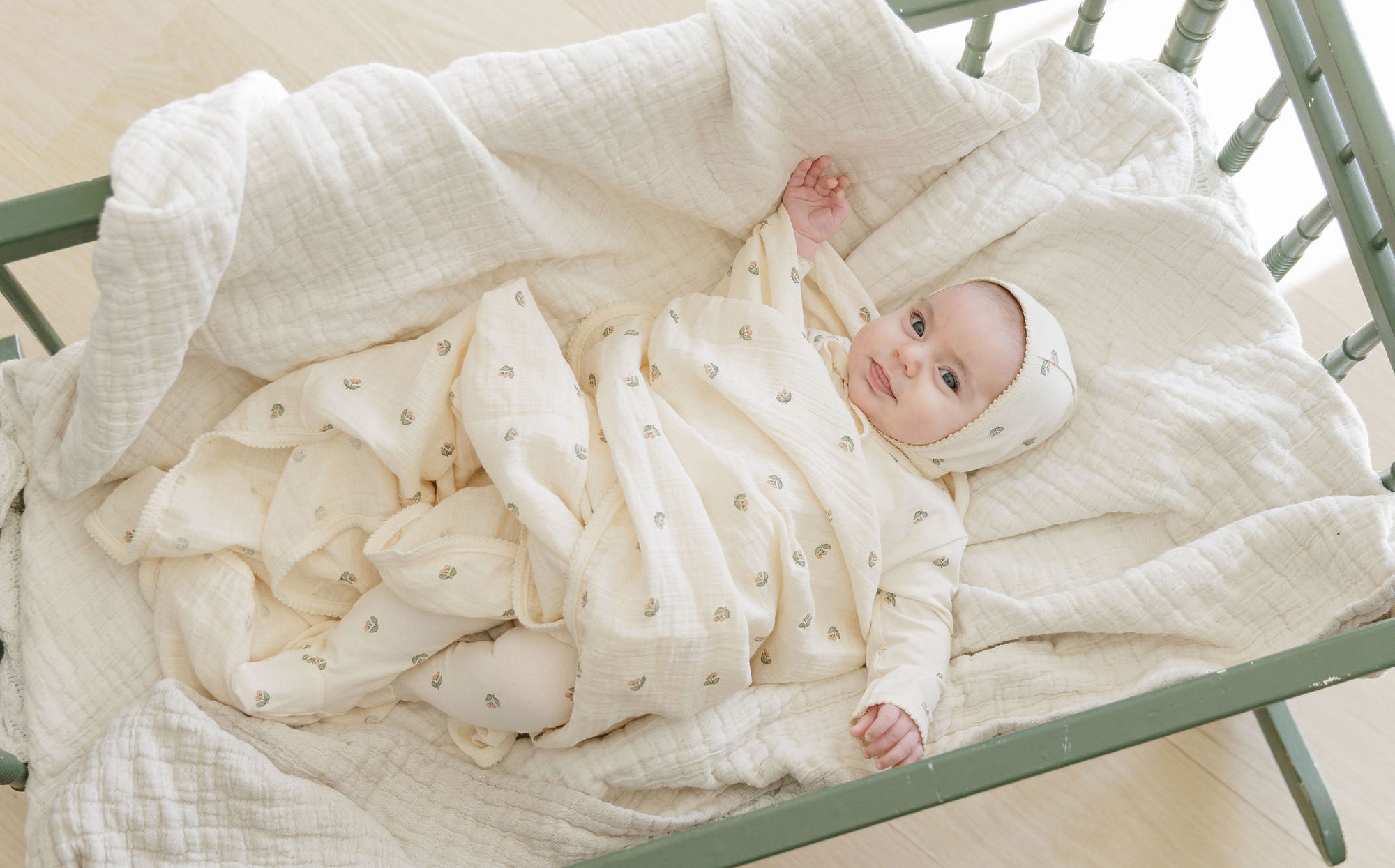 Jersey Cotton - Vintage Floral Collection- Bonnet