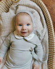 Organic Wide Rib Embroidered Scallop Collar Collection - Paci Clip