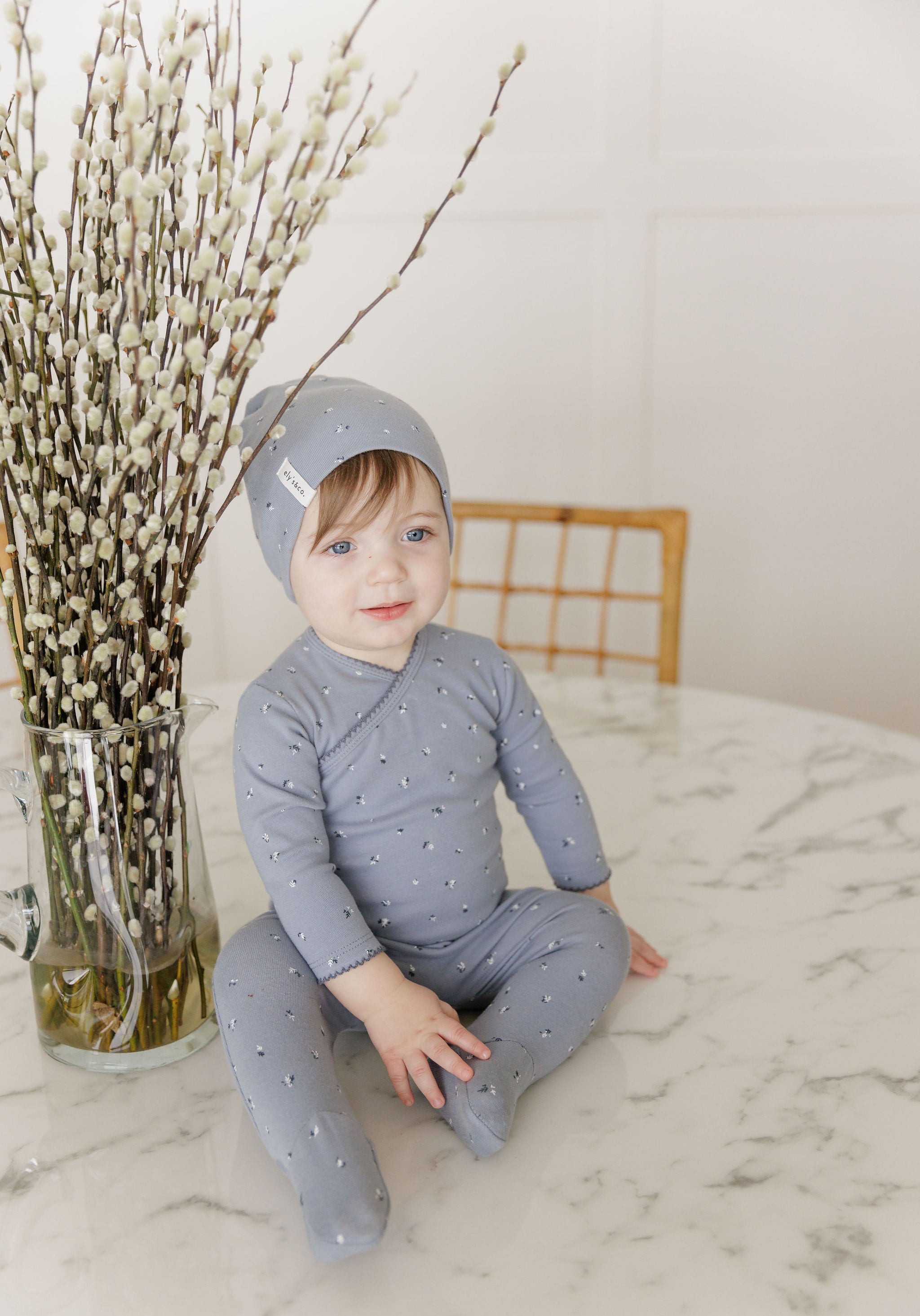 Organic Cotton Cluster Flower &amp; Leaf  Collection - Bib