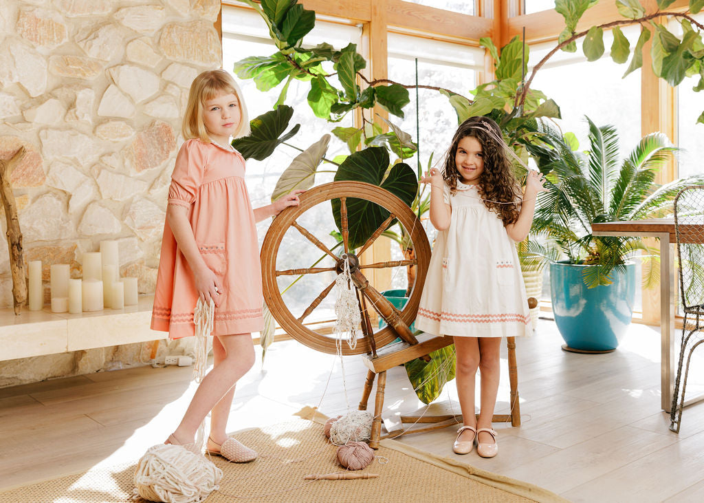 Tulip Collar 3/4 Sleeve Linen Dress – Wave Collection