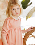 Tulip Collar 3/4 Sleeve Linen Dress – Wave Collection