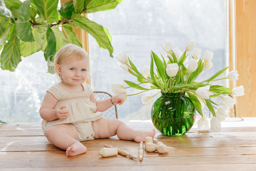 Stitch Collection - Smocked Linen Romper