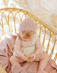 Stitch  Collection -  Diamond Pointelle Knit Blanket