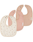 3 Pack Muslin Terry Bibs - Pink Floral