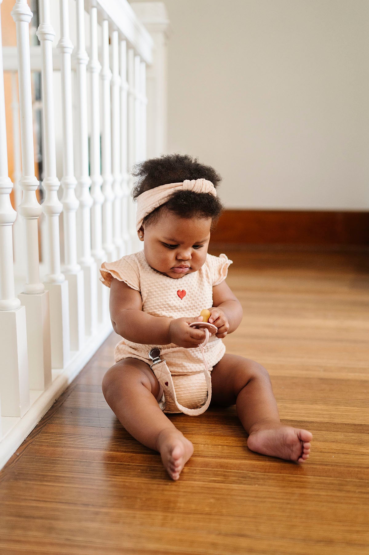 Cotton - Embroidered Heart and Star Collection-Paci Clip