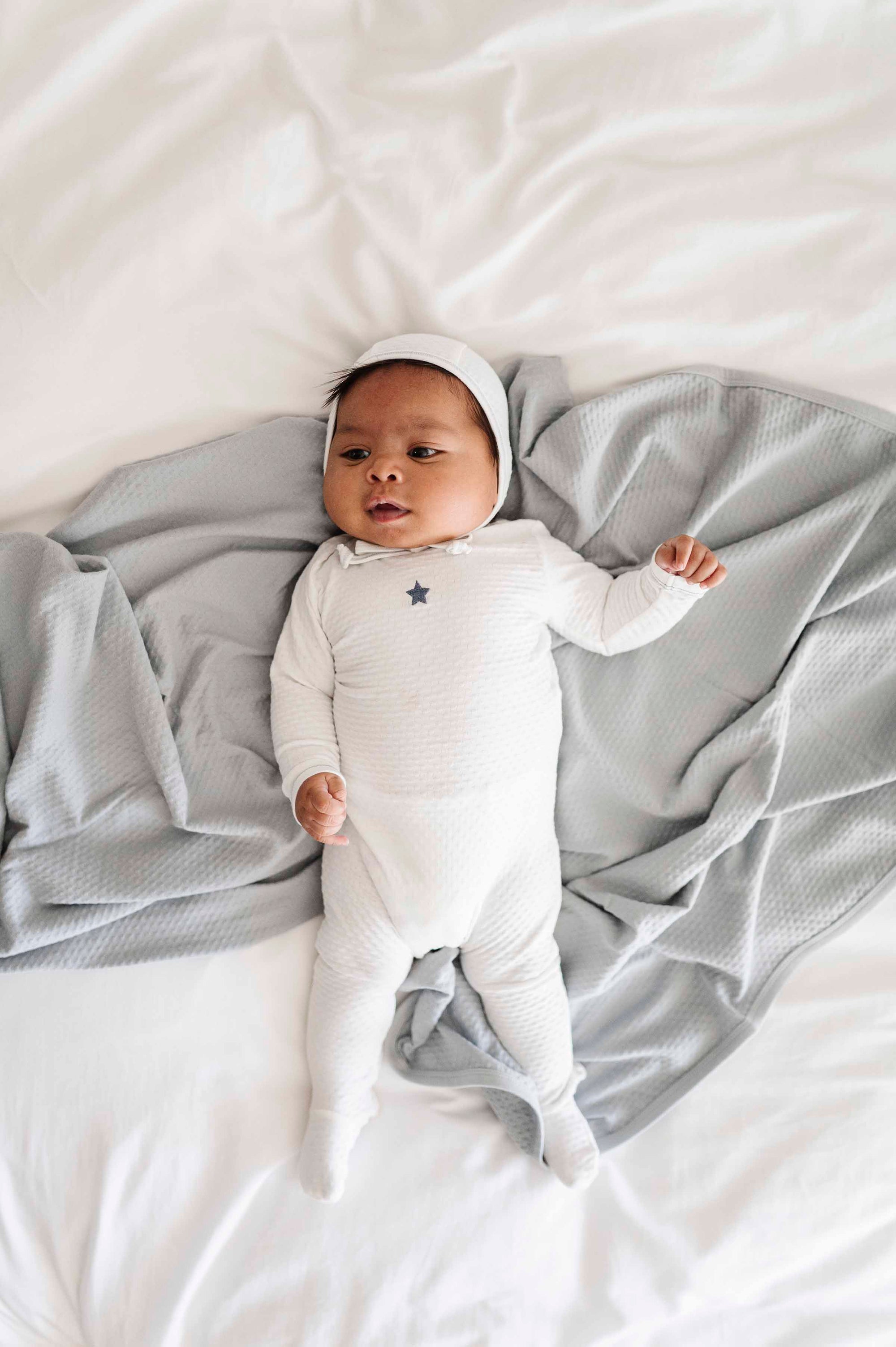 Cotton - Embroidered Heart and Star Collection - Bonnet