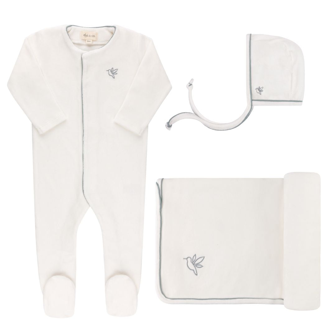 Velour Embroidered Bird &amp; Butterfly Collection - Take Me Home Set