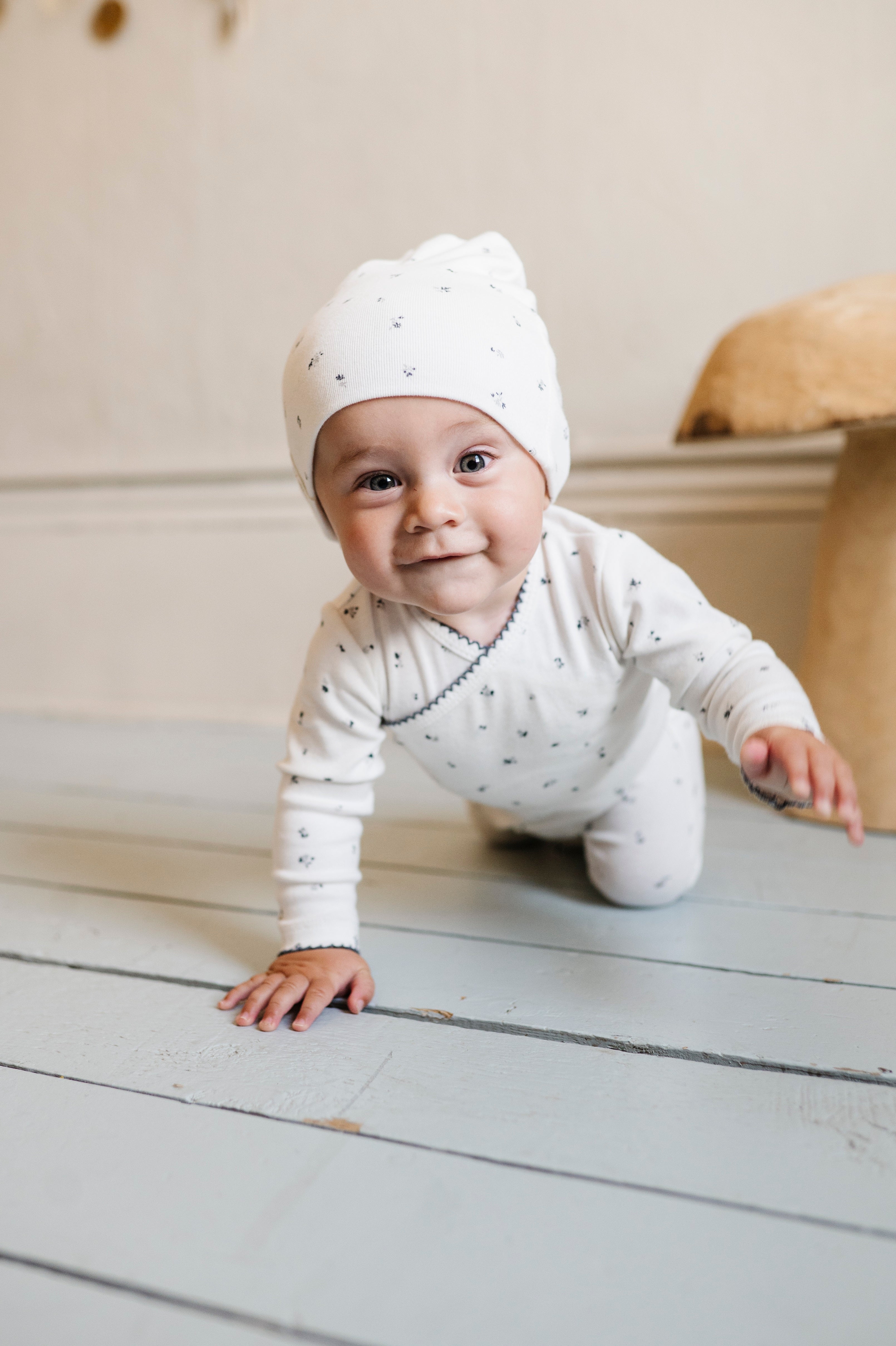 Organic Cotton Cluster Flower &amp; Leaf  Collection - Footie