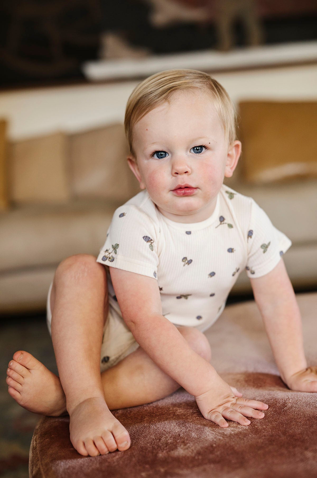 Ribbed Cotton - Raspberries Collection - Short Sleeve Lounge Set
