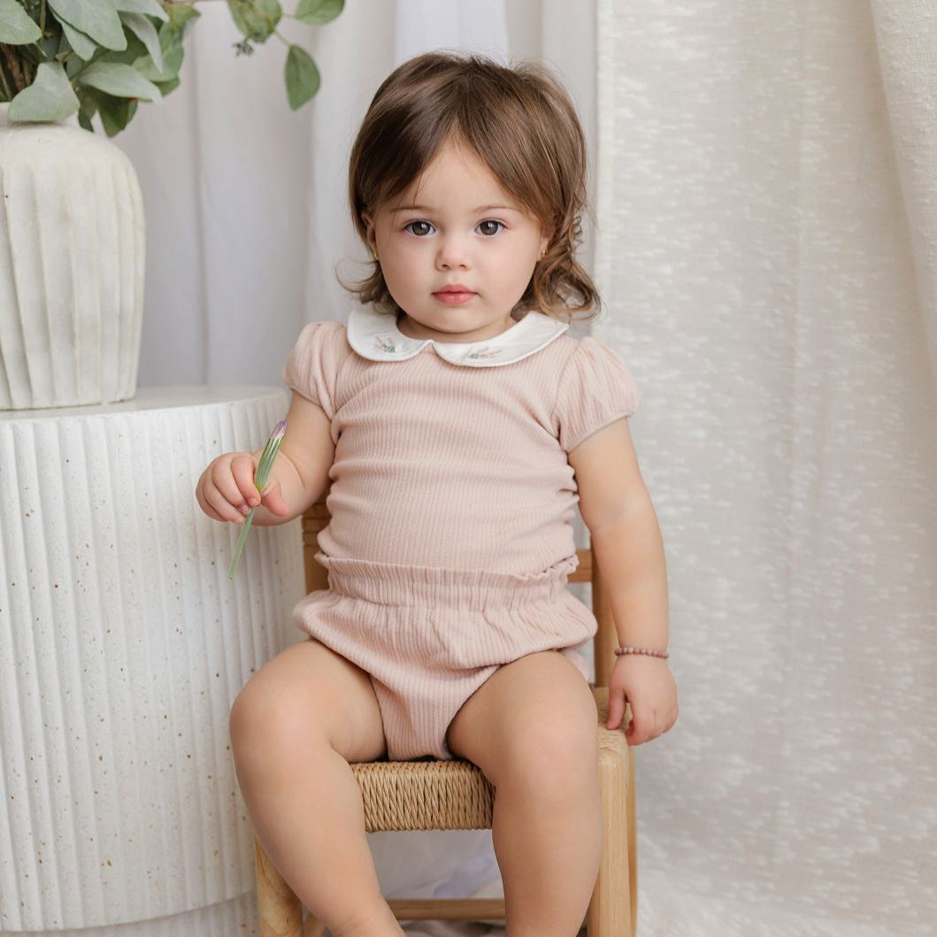 Organic Cotton Embroidered Collar Collection - 2Pc Set