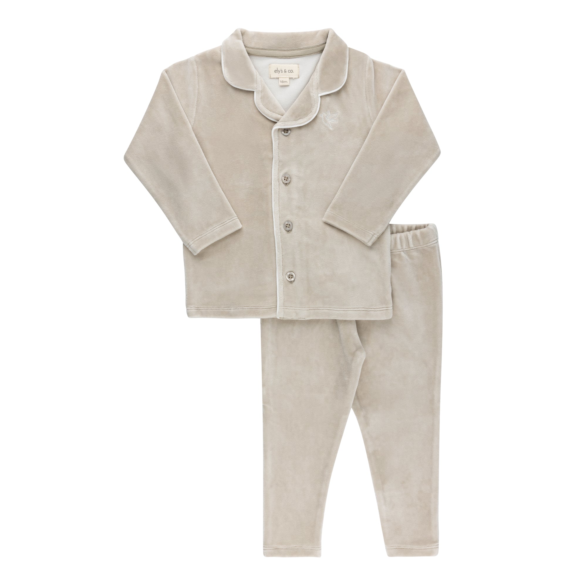 Velour Embroidered Bird &amp; Butterfly Collection- Lounge Set