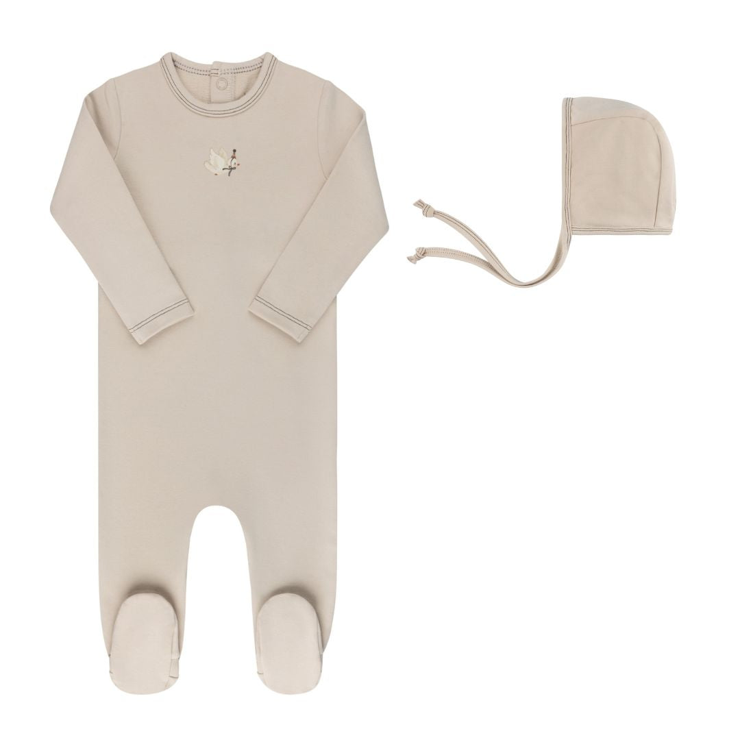 Organic French Terry - Bird Collection - Footie + Bonnet