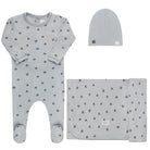 Blue Take Me Home cherry print baby outfit set