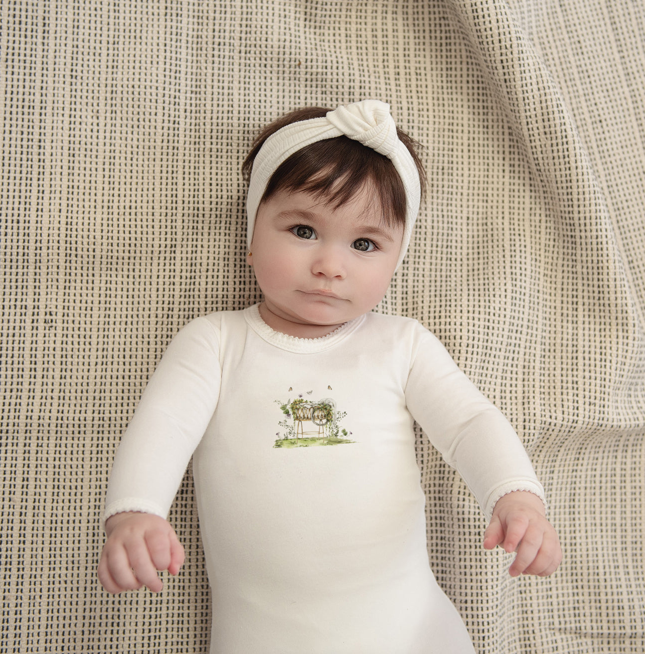 Watercolor Cradle Collection - Footie + Bonnet
