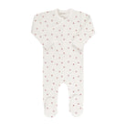 Floral Pink Dot Zipper Footie